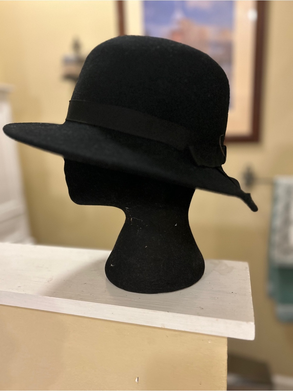 Gibson Black Wide-Brim Wool Fedora with Band